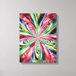 Impressão Em Tela Arte Fractal Espiral Arco-íris Psicodélico