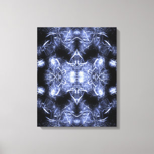 Impressão Em Tela Arte Fractal Mandala de Relâmpago Elétrico