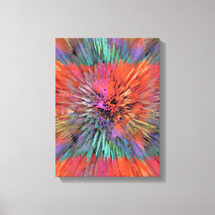Impressão Em Tela Arte Fractal Supernova Arco-íris