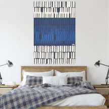 Arte Geométrica Abstrata Azul Moderna para Parede