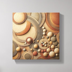 Impressão Em Tela Arte Geométrico Abstrato 3D Moderno - Concentrico 