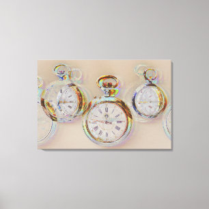Impressão Em Tela arte glitch em conjunto de relógios antigos impres