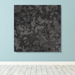 Impressão Em Tela Arte Gráfica Abstrata Preta e Cinza Design