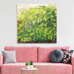 Impressão Em Tela Arte Gráfica de Pintura em Aquarela de Arbusto Flo