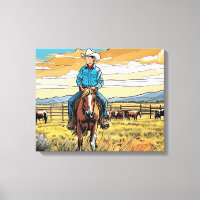 Arte Gráfica do Cowboy Bovinos Rancher Menino