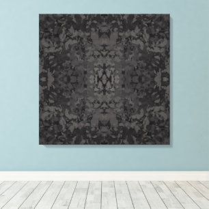 Impressão Em Tela Arte Gráfico Abstrato Preto e Cinza Design