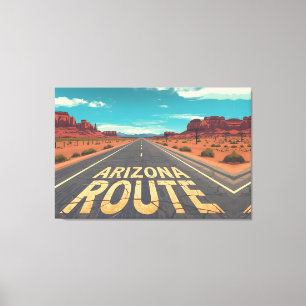 Impressão Em Tela Arte Gráfico da Estrada do Deserto da Rota do Ariz