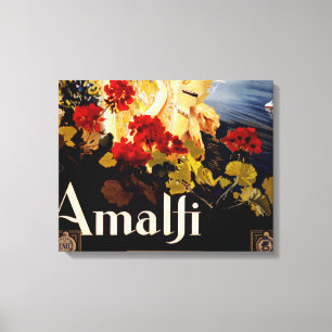 Impressão Em Tela Arte Gráfico de Poster de Viagem Vintage Amalfi It