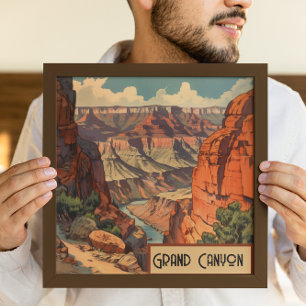 Impressão Em Tela Arte icônica da parede do Grand Canyon