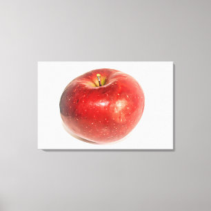 Impressão Em Tela Arte Ilustrada de Maçã de Ripas Vermelhas