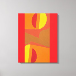 Impressão Em Tela Arte impressa com padrão abstrato laranja único