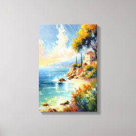 Impressão Em Tela Arte Impressionista da Costa Mediterrânica Sunita