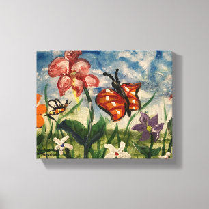 Impressão Em Tela Arte infantil - Laranja-branca-branca e Blues