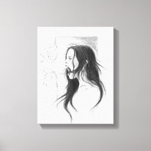 Impressão Em Tela Arte irritada gritando do desenho de lápis da
