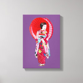 Impressão Em Tela Arte japonesa Geisha com guarda-chuva