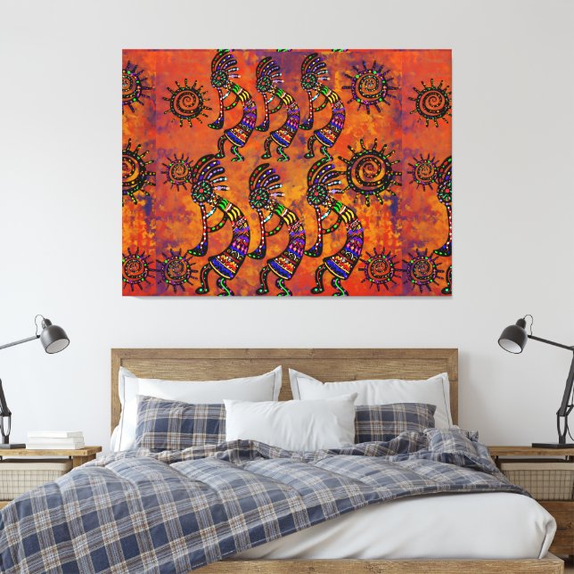 Impressão Em Tela Arte Kokopelli  (Insitu(Quarto))