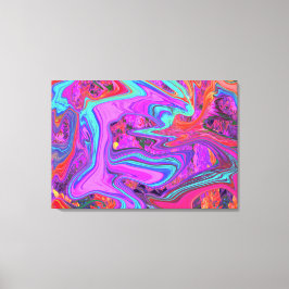 Impressão Em Tela Arte líquida Abstrato cor-de-rosa, azul e laranja