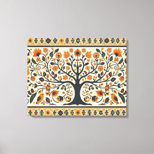 Impressão Em Tela Arte Madhubani famosa em todo o mundo (Frente)