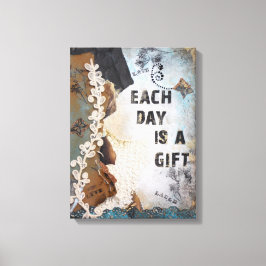 Impressão Em Tela Arte Mídia Mista A Cada Dia É Uma Citação De Prese