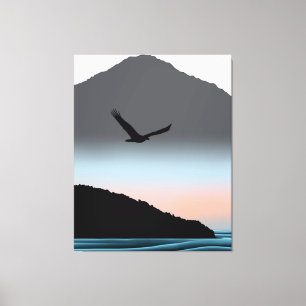 Impressão Em Tela Arte Minimalista da Montanha da Águia do Pacífico