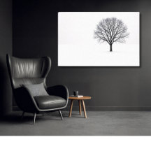 Arte Minimalista de Árvore Preto e Branco