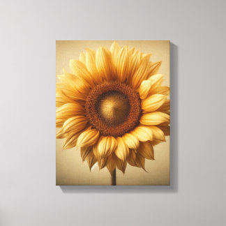 Impressão Em Tela Arte Minimalista de Girassol Dourado em Tela