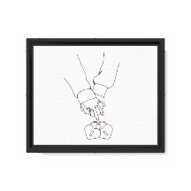 Arte Minimalista de Linha Mãos de Amor – Parede de