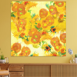 Impressão Em Tela Arte Moderna Amarelo Laranja Girassol Pintura Óleo