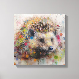 Impressão Em Tela Arte Moderna Colorida de Hedgehog