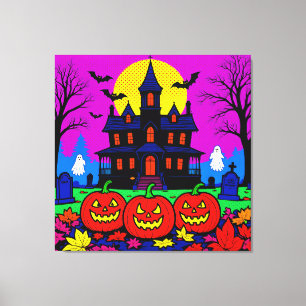 Impressão Em Tela Arte Moderna de Halloween Pop