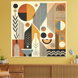Impressão Em Tela Arte Moderna de Meados do Século Colheita de Outon