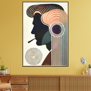 Impressão Em Tela Arte Moderna de Meados do Século Contemplação
