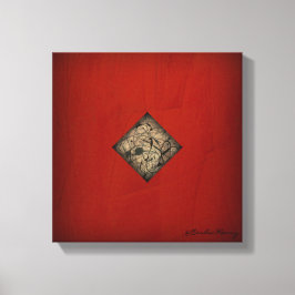 Impressão Em Tela Arte Moderna Estilo Pollock Vermelho Dramático