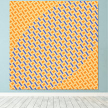 Arte Moderna Geométrica Laranja Brilhante Azul Til