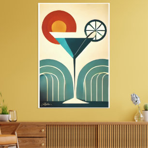 Impressão Em Tela Arte Moderno de Meados do Século Nascer do Sol da