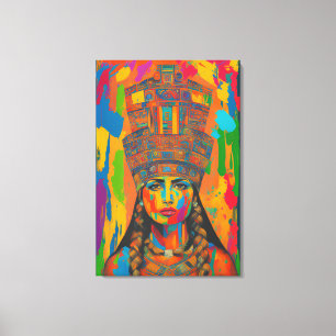 Impressão Em Tela Arte Mulher Aztec