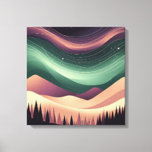 Impressão Em Tela Arte Mural Mágica Aurora Boreal – Luzes do Norte