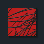 Impressão Em Tela Arte Negra Negra Moderna<br><div class="desc">O design moderno apresenta um design linear orgânico abstrato artístico em vermelho e preto com sotaques cinzas.</div>
