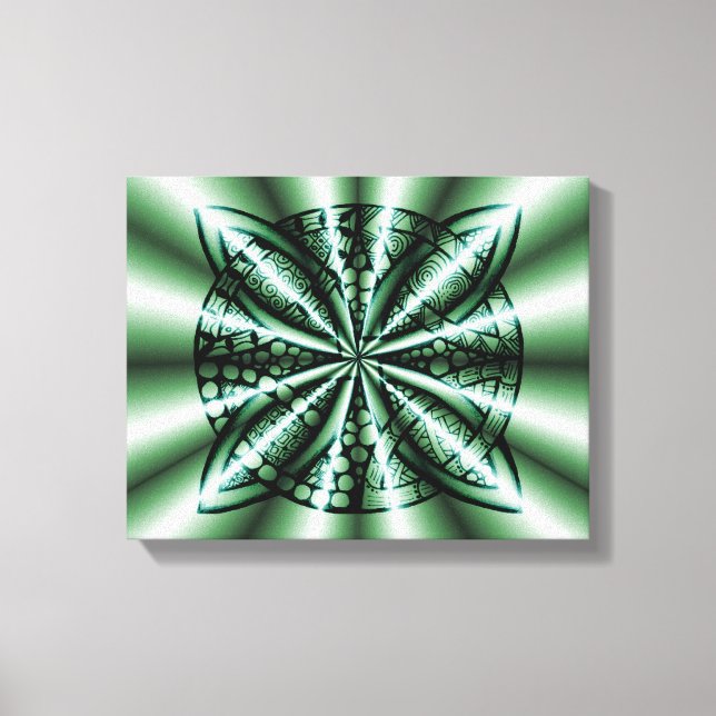 Impressão Em Tela Arte Nó Celta Verde (Frente)