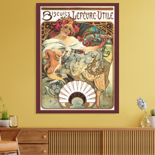 Impressão Em Tela Arte Nova Antiga, Biscoitos por Alphonse Mucha