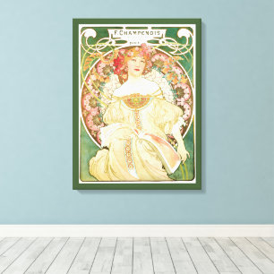 Impressão Em Tela Arte Nova Antiga, Champenois por Alphonse Mucha