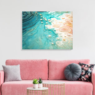 Impressão Em Tela Arte Oceânico Topográfico Abstrato