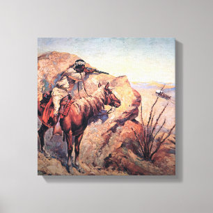 Impressão Em Tela Arte Ocidental de Frederic Remington “Emboscada Ap