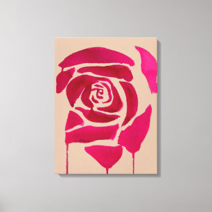 Impressão Em Tela Arte original floral da aguarela cor-de-rosa do