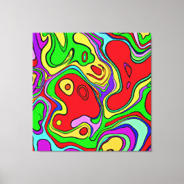 Impressão Em Tela Arte-Padrão Abstrato Colorida E Vibrante
