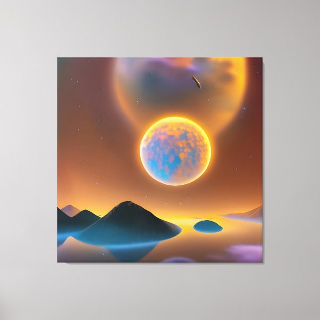 Impressão Em Tela Arte paisagística da lua (Frente)