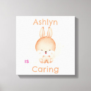 Impressão Em Tela Arte Personalizada de Coelho para Crianças   Decor
