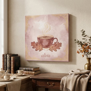 Impressão Em Tela Arte Personalizada em Tela de Café Outonal Vintage