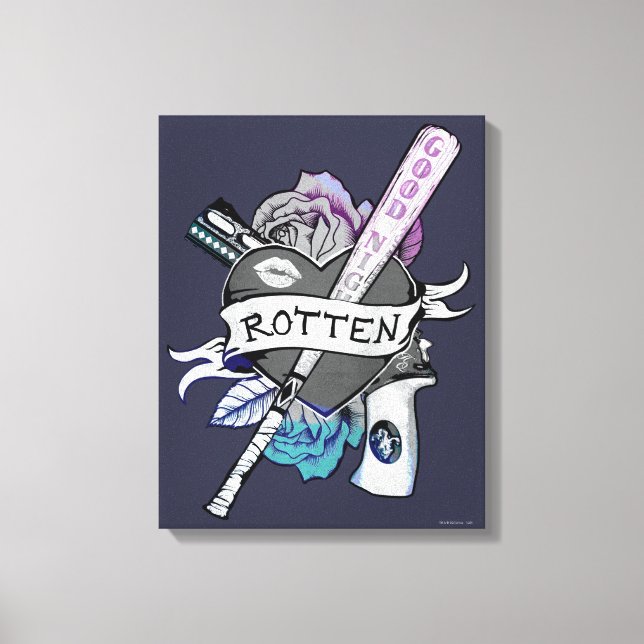 Impressão Em Tela Arte "podre" do tatuagem do pelotão | Harley Quinn (Frente)