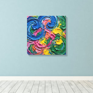 Impressão Em Tela Arte Pop Abstrata Elétrica - Azul Cobalto